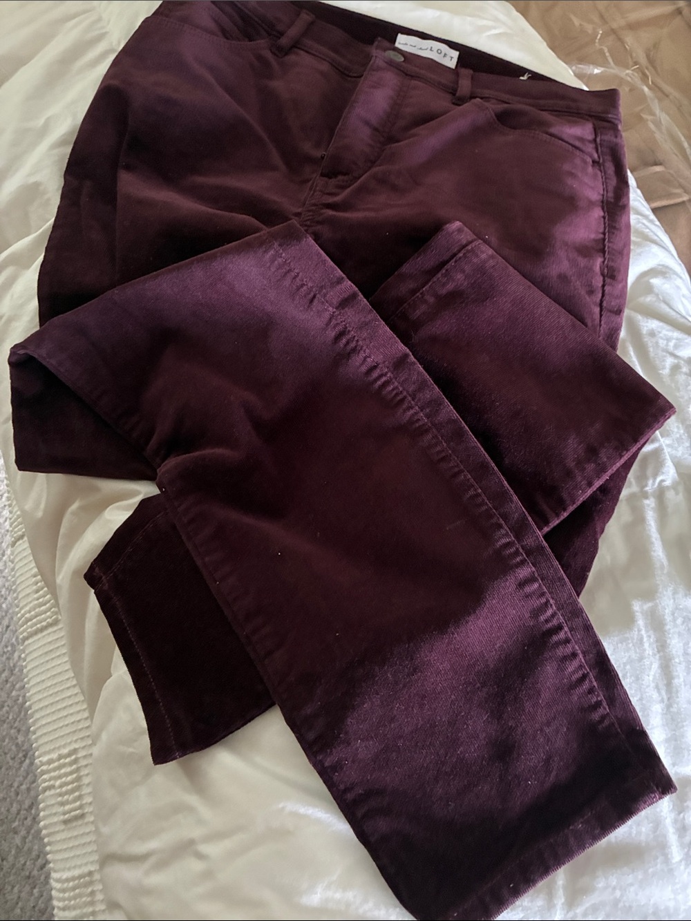 LOFT Women's Dark Plum Skinny Jeans